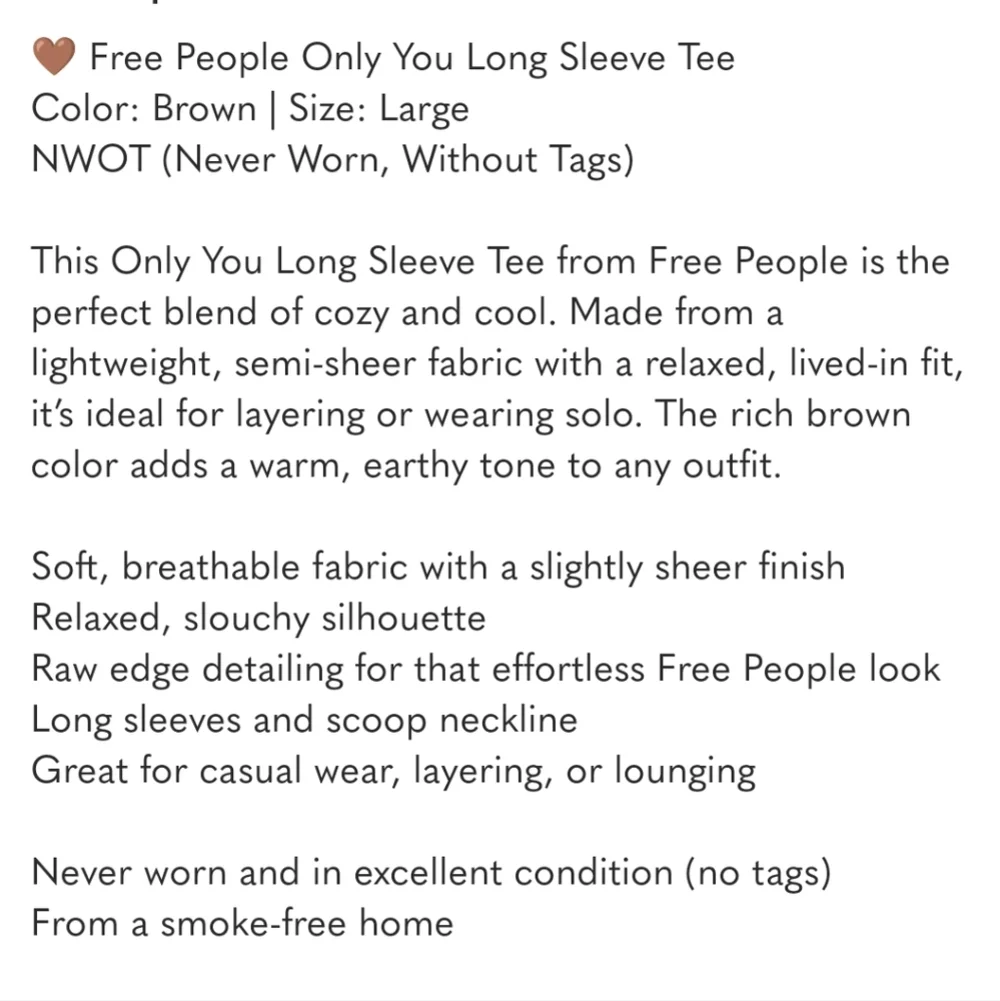 Free People NWOT Only You Top sz SML in Brown with Pink​ - Picture 6 of 13